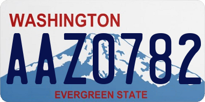 WA license plate AAZ0782