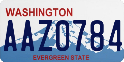 WA license plate AAZ0784