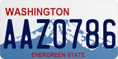 WA license plate AAZ0786