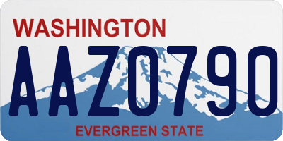 WA license plate AAZ0790