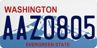 WA license plate AAZ0805