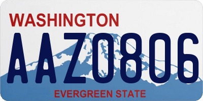 WA license plate AAZ0806