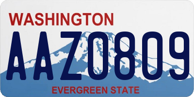 WA license plate AAZ0809