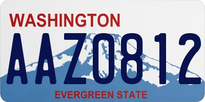 WA license plate AAZ0812