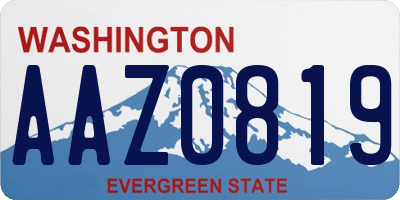 WA license plate AAZ0819