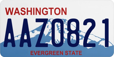 WA license plate AAZ0821