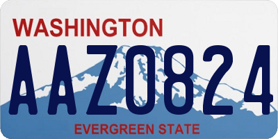 WA license plate AAZ0824
