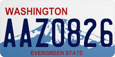WA license plate AAZ0826