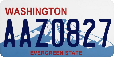 WA license plate AAZ0827