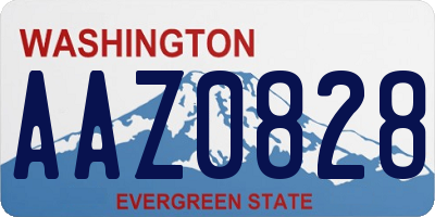 WA license plate AAZ0828