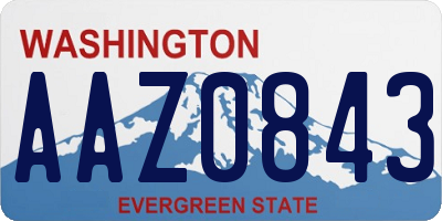 WA license plate AAZ0843