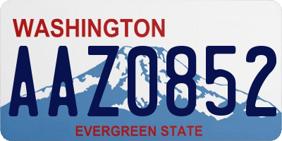 WA license plate AAZ0852