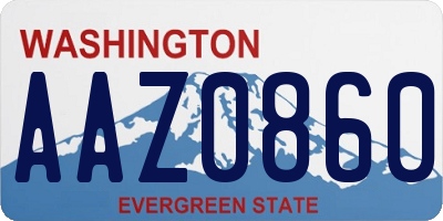 WA license plate AAZ0860
