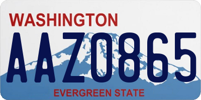 WA license plate AAZ0865