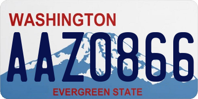 WA license plate AAZ0866