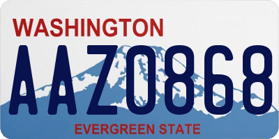 WA license plate AAZ0868