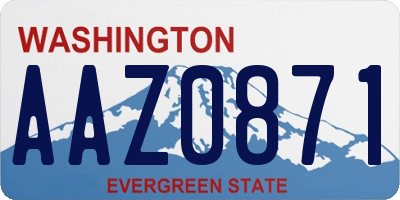 WA license plate AAZ0871
