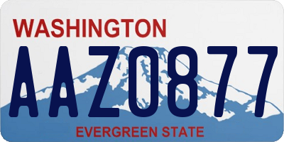 WA license plate AAZ0877