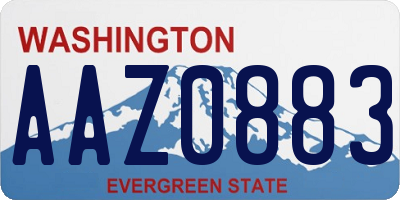 WA license plate AAZ0883
