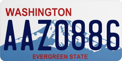 WA license plate AAZ0886