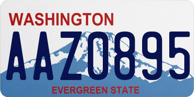 WA license plate AAZ0895