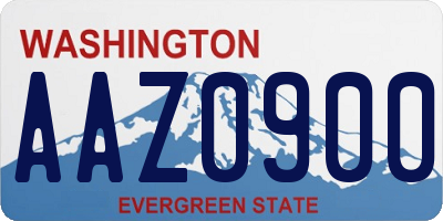 WA license plate AAZ0900