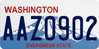 WA license plate AAZ0902
