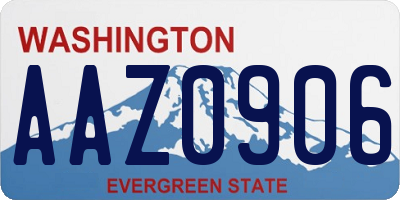 WA license plate AAZ0906