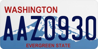 WA license plate AAZ0930