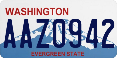WA license plate AAZ0942