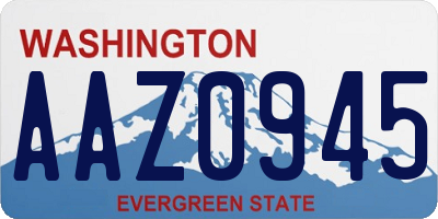 WA license plate AAZ0945