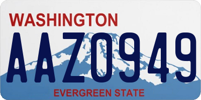 WA license plate AAZ0949
