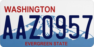 WA license plate AAZ0957