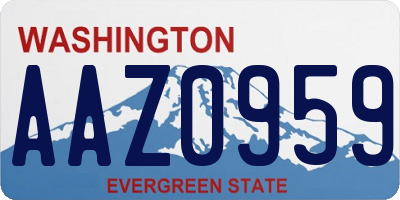 WA license plate AAZ0959
