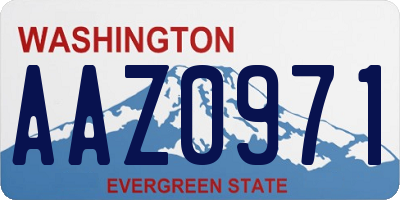 WA license plate AAZ0971