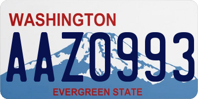 WA license plate AAZ0993