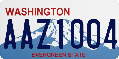 WA license plate AAZ1004