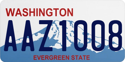 WA license plate AAZ1008