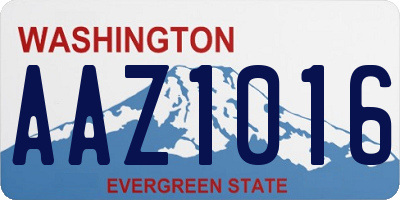 WA license plate AAZ1016
