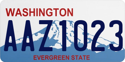 WA license plate AAZ1023