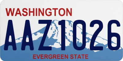 WA license plate AAZ1026