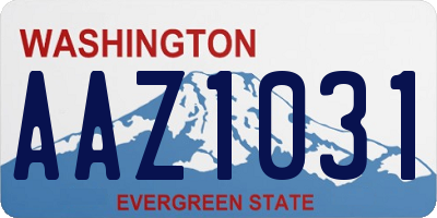 WA license plate AAZ1031