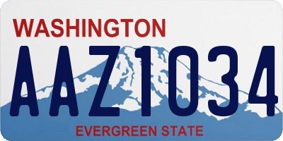 WA license plate AAZ1034