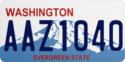 WA license plate AAZ1040