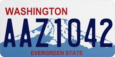 WA license plate AAZ1042