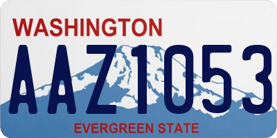WA license plate AAZ1053