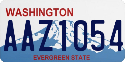 WA license plate AAZ1054