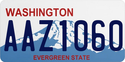 WA license plate AAZ1060