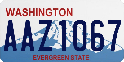 WA license plate AAZ1067
