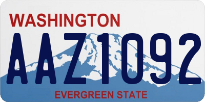 WA license plate AAZ1092
